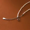 Metiseko Mini Rice Pearl Choker Halsband 925 Sterling Silver Chain 2.2-2,7 mm bredd Naturligt sötvatten Pärlhalsband för kvinnor 240412