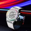 Fashion Veillement de diamant arc-en-ciel en cuir en cuir onola Nouvelle montre de quartz multifonctionnel pour les hommes imperméables