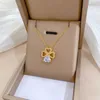 Pendant Necklaces Stylish and Charming Love Micro-embellished Flower Necklace Classic and Versatile Wedding and Dinner Stainless Steel Clavicle C