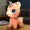 Süße stehende Einhorn -Plüsch -Spielzeugpuppe Schlaf auf Betttuch Puppe Umarmung Kissen Pony Puppe Greifmaschine Puppe