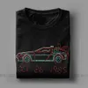 Men's T-Shirts Back To The Future Delorean Neon Outline Man T Shirts Leisure 100% Cotton Short Sleeves Tee Shirt O Neck T-Shirt Summer Tops T240425