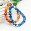 Charm Armband 8mm Natural Agate Round Pärlor Stone Lucky Armband Multi-Color Jade Gemstone Handgjorda kvinnor/flickor Gift Smycken Makande Design