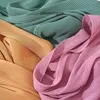 Pleated Crinkle Chiffon Hijabs Scarf Crepe Women Shawls Scarves for ladies Muslim Head Wraps Islamic Turbans Bandana