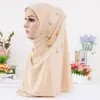 Hijabs Muslim Hijab with Sun Flower for Women Turban Head Scarf Headwraps d240425