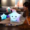 Animali di peluche imbottiti 24*22 cm giocattolo creativo cuscino da stella luminosa cuscino ripoluto di peluche che brilla stelle colorate cuscino giocattoli a led giocattoli regalo per bambini bambini