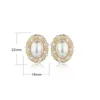 Stud Earrings Karopel Big Oval Pearl For Women Vintage Antique Gold Color Flower Jewelry Party Lady Accessories