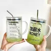 Tumblers 1000ml large capacity glass Ins style milk cup with cover and straw transparent foam tea coffee drink dessert H240425