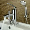 Badkamer wastafel kranen Weyuu bassin kraan met douchekop Vaartuig Water Tap Koud en Mixer Toilet Taps Chrome afwerking