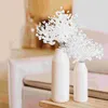 Decorative Flowers 50 Stems White Branches Acrylic Bead Drops Flower Vases Artificial Beads Plastic Bouquets Filler