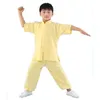 Scenkläder barn män kvinnor kinesiska traditionella kungfu uniform för pojkar flickor wushu kostymdräkt set tai chi folk prestation scen outfit d240425