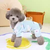 Hondenkleding vierveter jumpsuit Stijlvol winter huisdier warme fleece pyjama's schattige cartoonpatroon outfit voor kleine honden