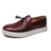 Swobodny buty moccasin leniwa oryginalne białe męskie buty Buty Spring Man Sports VIP Link