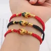 Urok bransolety 2024 Style chiński smok rok Lucky Braided Rope Bransoletę Pary Friend Friend Christmas Gift