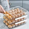 Großhandel Kühlschrank Ei Rolling Dispenser Ei Organizer Kühlschrank Küche Transparent Stapelbarer Lagerbehälter Ospace ZP118