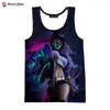 Men's tanktops 2024 Fashion Game League of Legends Akali Men Mouwloze Spring Harajuku Persoonlijkheid 3D Gedrukt Beach Tees