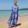 Beach Coverup Cotton Positioning Printed Robe Bikini Sunscreen Shirt Cross Border Amazon 42 Color Edition