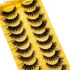 False Eyelashes New 10 pairs of cat eyelashes 3D natural false eyelashes fluffy and soft cross comic eyelashes Wispy natural eyelash extension makeup Q240425