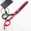 Haarschaar professioneel Japan 440C 6 Rood haar snijden schaar kapsel dunner wordende kapper makas gesneden kapsels shears kapper 230114 Q240425