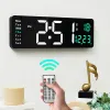Saatler Dijital Duvar Saati Büyük Ekran LED Dijital Saat Uzaktan kumanda Otomatik Parlaklık Dimmer Büyük Saat Sıcaklık