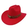 Breide rand hoeden emmer hoeden nieuwe westerse cowboy hoed heren en dames jazzhoed retro cowboy brim rem mantel kerk hoed y240425