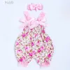 Rompers Summer New Girls Backless Back Baber Baby Lace-Up Bloomer Jumps Costumes de photographie imprimé de Nouvelle-Born