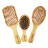 Brosses à cheveux 6pcs peignes en bois ensemble paddle sain brossage brossage bambou coussin tête massive mas cure de soin 230529 Produits de livraison styli otxf3