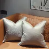 Oreiller dunxdeco couvercle couverture décorative couverte décorative oreiller moderne de luxe simple jacquard champagne argenté coussin canapé chaise chaise coussin