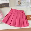 Kledingsets Fashion Baby Girl Ploeged Rok Infant Peuter Kind Solid Color High Taille Desferen Party Dance 1-10y Q240425