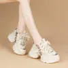 Spring New Thick Sole Dad Shoes Women's Super Hot and Versatile Colored Matsutake Casual Sports Shoes Little White Shoes Trend