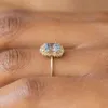 Lamoon vintage naturalne pierścienie topaza pierścień szlachetny niebieski topaz 925 srebrny srebrny k gold srebrne zaręczyny ślubne dla kobiet RI190 240422