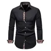 Mens Paisley Cotton Long Sleeve Dress Shirt Floral Print Casual Retro Button Down Shirts Men Slim Fit Chemise Homme Men's1753