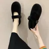 Casual Shoes 2024 Autumn Plush Girl's Ballet Flats Fashion Concise Style Velvet Shallow Elegant All-match Women Loafers