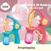 Blowing Bubbles Automatisk bubbelpistolleksaker Maskin Summer Outdoor Party Spela Toy for Kids Birthday Surprise Gifts for Water Park 240417