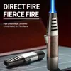 High Quality Blue Jet Flame Torch Lighter Butane Without Gas Refillable Windproof Lighter for Cigar Kitchen BBQ