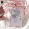 Keychains akrylpokardhållare Kpop Idol -kort transparent PO -ärmar Portabla ID -bussskydd Pendant Keychain