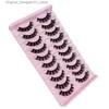 False Eyelashes 10 pairs of DD curled Russian eyelashes with fluffy volume fake dramatic chaos artificial mink skin eyelash makeup Q240425