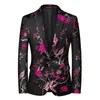 Erkekler takım elbise artı 6xl-m erkek lüks jakard floral takım elbise ceket düğün ziyafet parti elbise şarkıcıları smokin ince fit blazers ceket