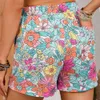 Shi ying geprinte mode shorts zomer nieuwe veelzijdige losse rechte been hoge taille broek dames denim jeans