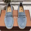 Loro Piano LP Pi Lo ro ana Womens and Mens Lefu Shoes Flat Bottom Soft Single Shoe New Spring/Summer 2023 Lazy Bean Shoes