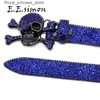 Paski da czaszka rhinestone West Belt luksusowa marka męska śruba pasek diamentowy lśniący biały pasek jeansy Q240425