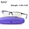 サングラス長方形ユニセックス眼鏡の読み物シンプルな老眼の眼鏡フレームクリア樹脂レンズコンピューターワークグラス190