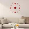 Clocks 2D Frameless Wall Clock Mirror Wall Sticker Clocks Fashion Living Room Quartz Watch DIY Home Decoration Horloge reloj de pared