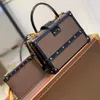 10AデザイナーオリジナルQILIANTH BOX HANDBAG LUXURY WOMEN SHOREDDS HANDBAG CROSSBODYバッグ24cm本革のコンポジットバッグ