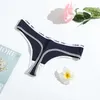 Briefs Panties 1pc Womens Cotton G-String Thong Letter Low-Rise Panties Underwear Screw Thread Briefs Ladies Sexy Lingerie Intimate Underpants Y240425