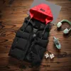 Men Winter Casual Warm Zipper Patchwork Mouwess Vest Bubble Coat Parka Tops Coats Parkas Outparter Jacket Kleding