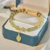 Beaded Natural Hetian Jasper Golden Branch Jade Leaves Bracelet Exquisite Sexy Young Girls Fashion Jewelry Best Selling Holiday Gift 240423