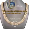 Luxe Cubanas Aangepaste 12 mm-20 mm Gold vergulde koper Prong Aaaaa CZ Diamond Iced Out Cuban Link Chain Hip Hop Necklace for Men