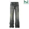 American Heavy Industry Wash Water Cut Old Jeans Men and Women China-chic Loose Versatile Straight Pants