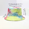 Designer Wide Brim Hats & Bucket Hats New men's and women's printed tie dyed fisherman hat outdoor sun protection bucket hat graffiti double-sided hat Caps