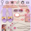 Kids Toys doen alsof schoon schoonheidsmode speelgoed simulatie make -up set sieraden kroon ketting cosmetisch onderwijs voor meisjes cadeau 240416